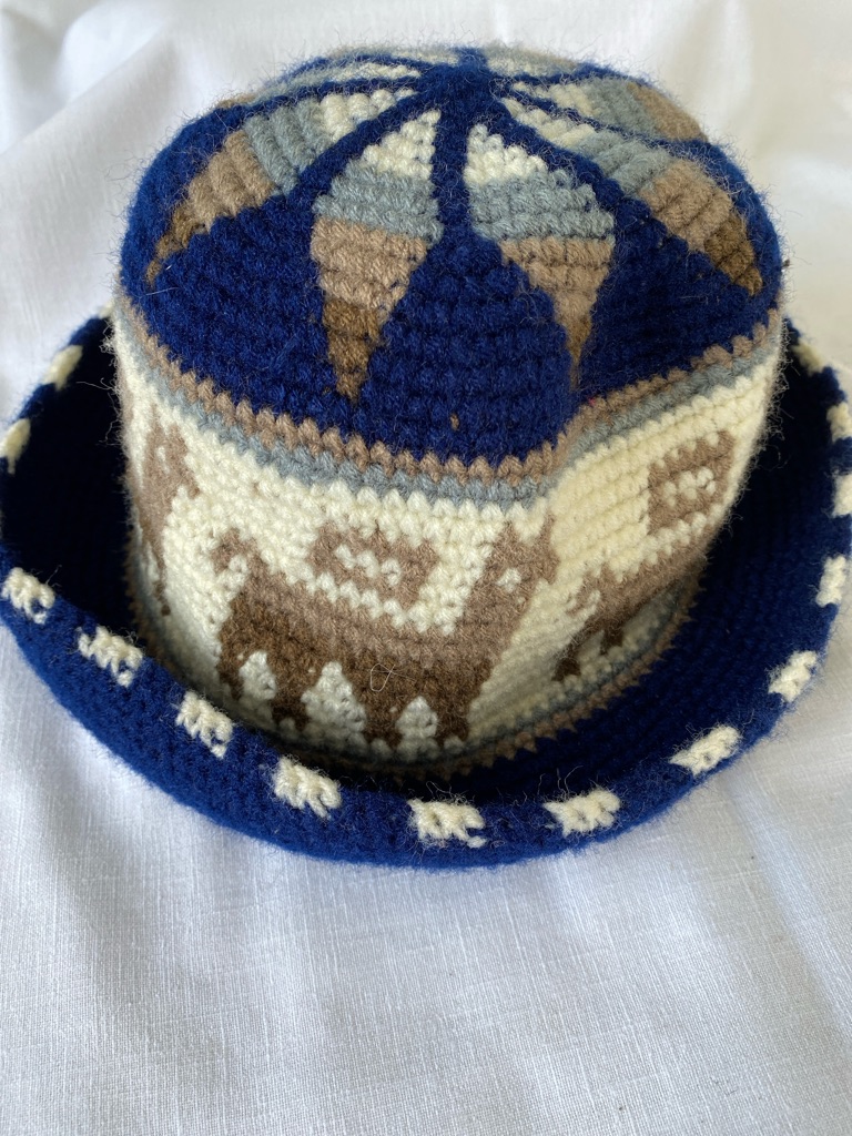 Llama Hat Crochet Hand Made Peru One Size